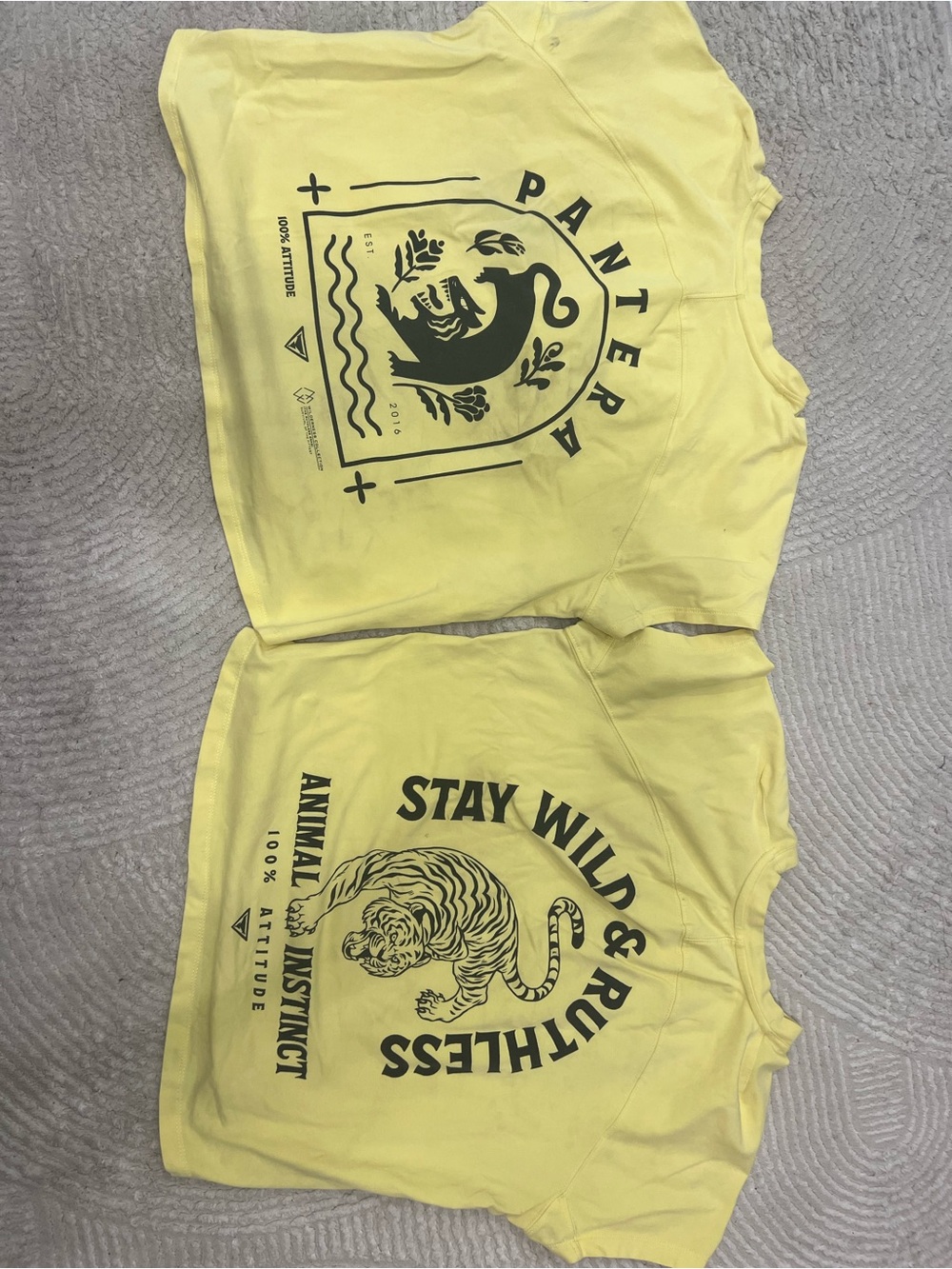 Two Women’s Pantera Yellow Graphic Tee - Stay Wild & Ruthless